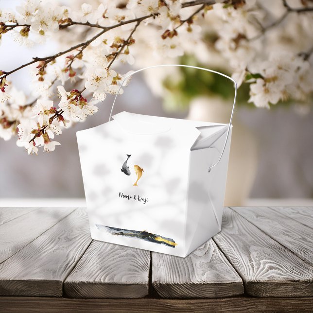 Watercolor Koi Fish Wedding Favor Box (Creator Uploaded)