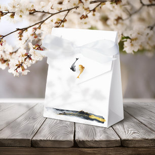 Watercolor Koi Fish Wedding Favor Box