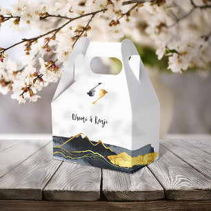 Watercolor Koi Fish Wedding Favor Box