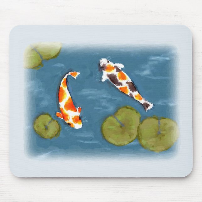 Watercolor Koi Pond Mousepad (Front)