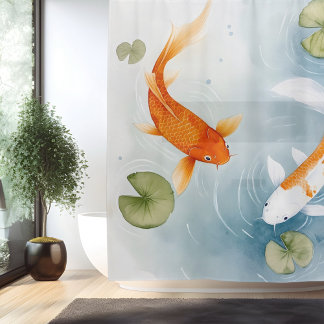 Watercolor Koi Pond Serenity Japanese Style
