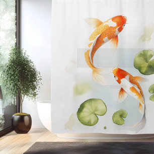 Watercolor Koi Pond Serenity Japanese Style