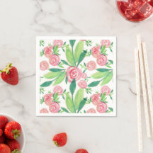 Watercolor La Rosa Whimsy Gold Napkins