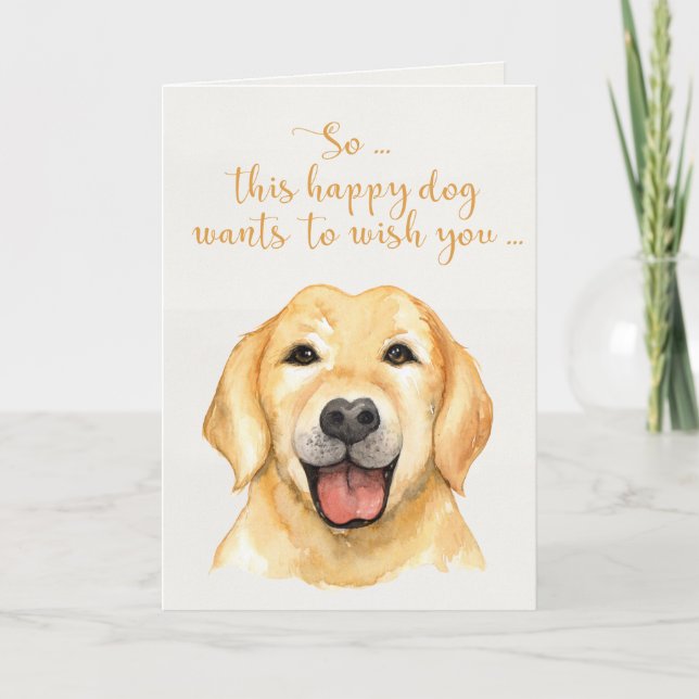 Watercolor Labrador Dog - Bonne carte d'anniversai (Devant)