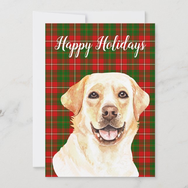 Watercolor Labrador Retriever Dog Custom Holiday Card (Front)