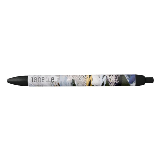 Watercolor Lacrosse Sticks Black Ink Pen (Front)