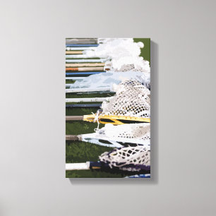 Watercolor Lacrosse Sticks Canvas Print