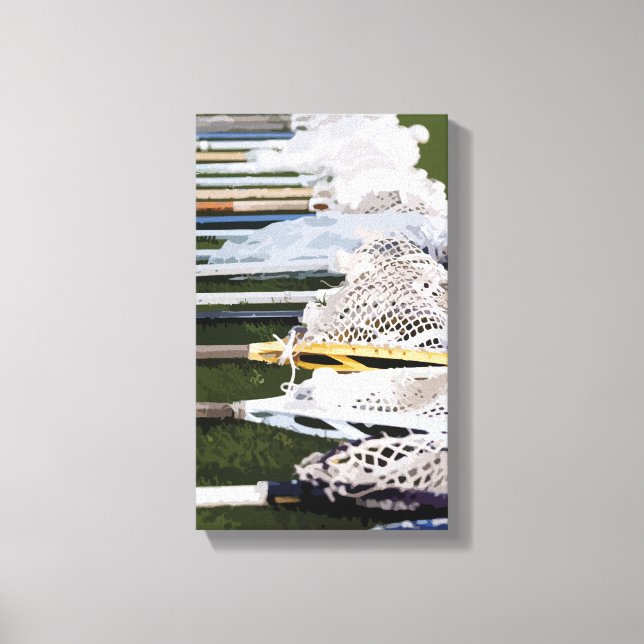 Watercolor Lacrosse Sticks Canvas Print (Front)