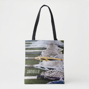 Watercolor Lacrosse Sticks Tote Bag