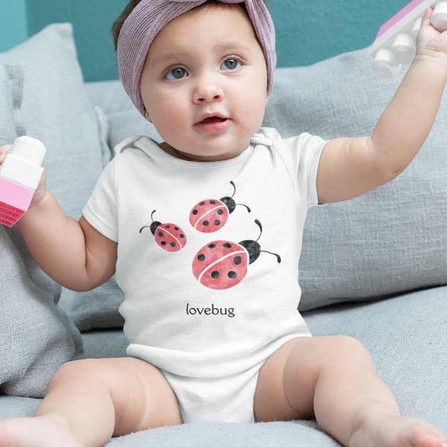 Watercolor Ladybug Lovebug Baby Bodysuit (Creator Uploaded)