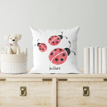Watercolor Ladybug Personalized Throw Pillow<br><div class="desc">Let these sweet ladybugs bring luck into your home! Perfect finishing touch for a girl's bedroom. Personalize with a name or leave blank. Coordinates perfectly with our other Watercolor Ladybug accessories,  clothing,  gifts and party supplies!</div>