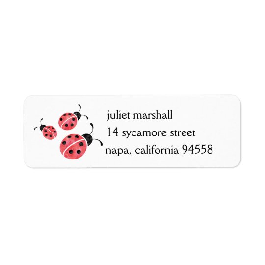 Watercolor Ladybug Return Address Labels