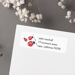 Watercolor Ladybug Return Address Labels