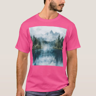 Watercolor Lake And Mountains Mountains Wall Art A T-Shirt