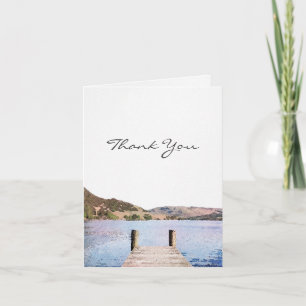 Watercolor Lake Mariage Carte de remerciements ave