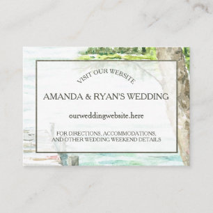 Watercolor Lake Wedding Information Insert