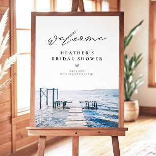 Watercolor Lakeside Lake Bridal Shower Welcome Poster