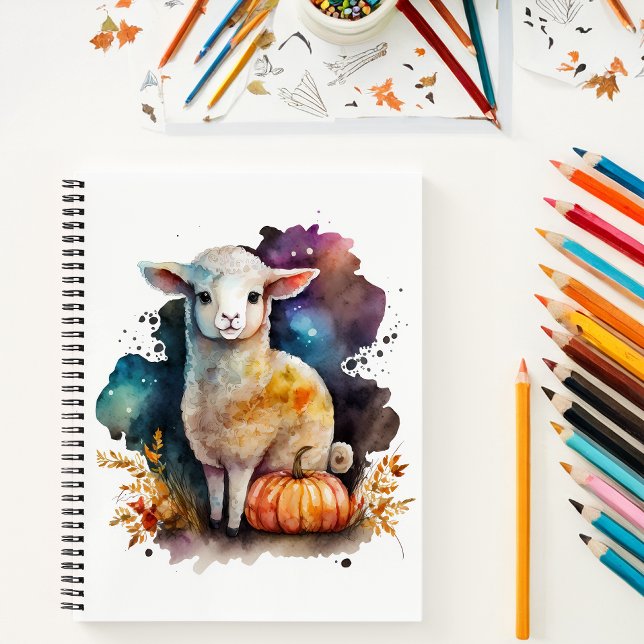 Watercolor Lamb Halloween Notebook (Creator Uploaded)