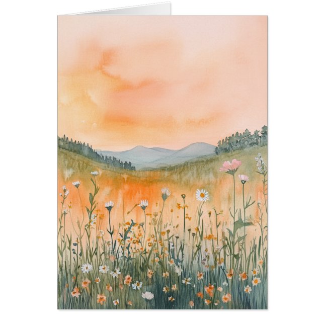 Watercolor Landscape Greeting Notecard All Occas (Front)