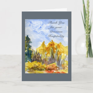 Watercolor Landscape Hospitality Thanks Template