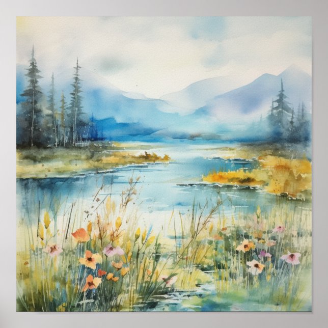 Watercolor Landscape III Poster (Front)