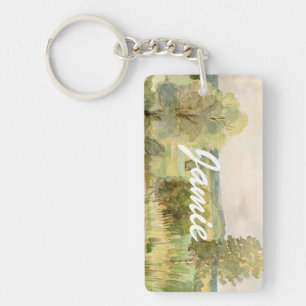 Watercolor Landscape Keychain