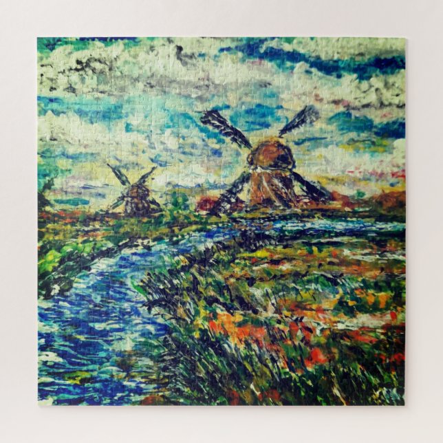 Watercolor - Landscape - Netherland - Beautiful Jigsaw Puzzle (Vertical)