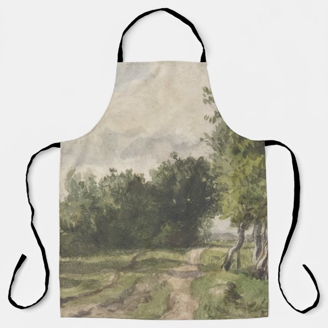Watercolor Landscape of Path - Constant Troyon Apron (Front)