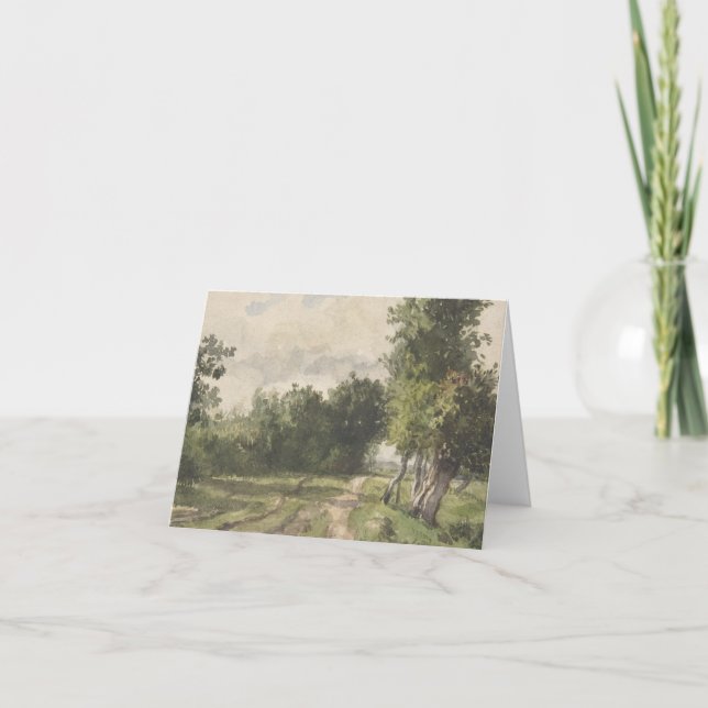 Watercolor Landscape of Path - Constant Troyon Note Card (Front)