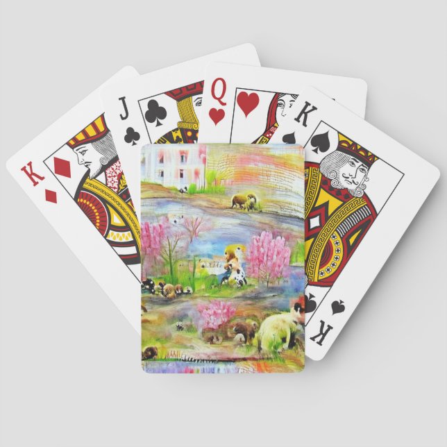 Watercolor Landscape  Playing Cards (Back)