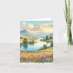 Watercolor Landscape Sympathy Thank You Card