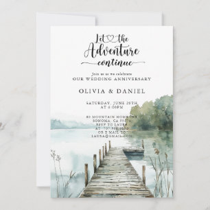 Watercolor Landscape Wedding Anniversary  Invitation