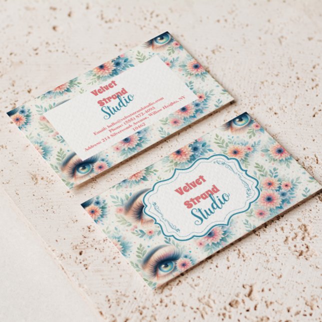 Watercolor Lash Artist Floral Beauty Business Card (Creator Uploaded)