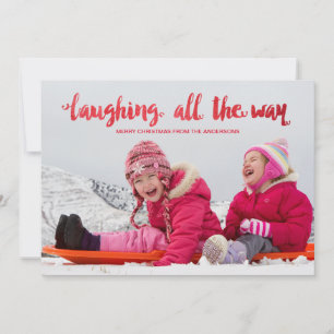 Watercolor Laughing All Way Carte photo de vacance