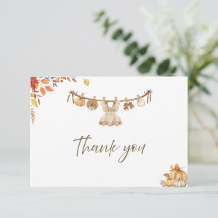 Watercolor Laundry Fall Boho Baby Shower Thank You Card
