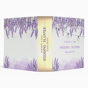 Watercolor Lavander String Lights Binder
