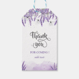 Watercolor Lavander String Lights  Gift Tags