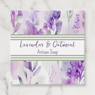 Watercolor Lavendar Soap Product Tag