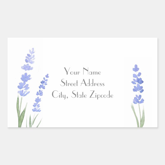 'Watercolor Lavender' Address Label (Front)