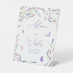 Watercolor Lavender Advice and Wishes Pedestal Sign