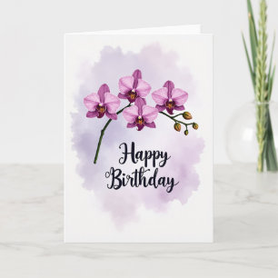 Watercolor Lavender Birthday Card