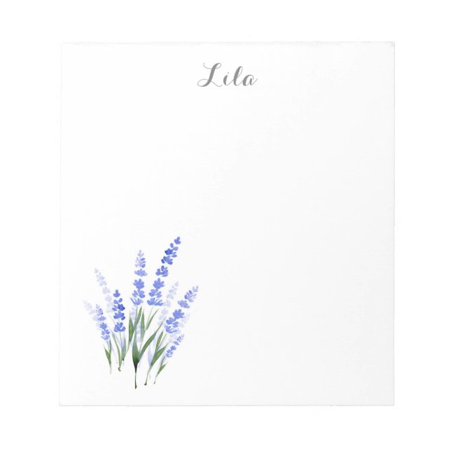 Watercolor Lavender Bouquet Notepad (Front)