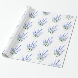 Watercolor Lavender Bouquet Pattern Wrapping Paper