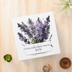 Watercolor Lavender Bouquet Personalized Photo  Binder