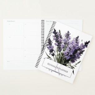 Watercolor Lavender Bouquet Personalized Planner