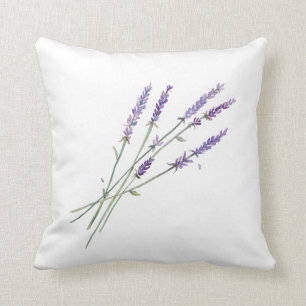 Watercolor Lavender Design Pillow