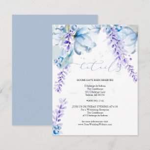 Watercolor Lavender Dusty Blue Wildflowers Invitation
