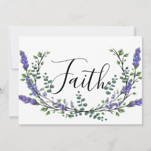 Watercolor Lavender Eucalyptus calligraphy faith Invitation