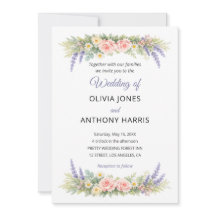 Watercolor Lavender Eucalyptus Rose Wedding