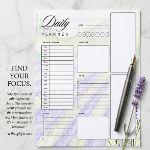 Watercolor lavender field daily planner sheet